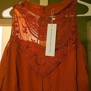 Symphony 3x plus burnt orange dress
